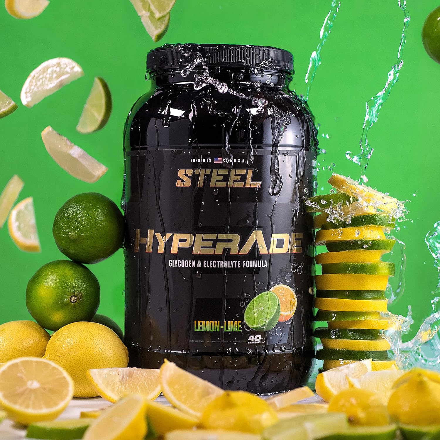 Steel Supplements Hyperade | Advanced Hydration Powder W/Fast Absorbing Electrolytes & Glycogen Formula For Quick Replenishment Of Energy & Recovery | Pre/Intra/Post Workout (Lemon-Lime) : Health & Household