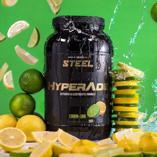 Steel Supplements Hyperade | Advanced Hydration Powder W/Fast Absorbing Electrolytes & Glycogen Formula For Quick Replenishment Of Energy & Recovery | Pre/Intra/Post Workout (Lemon-Lime) : Health & Household