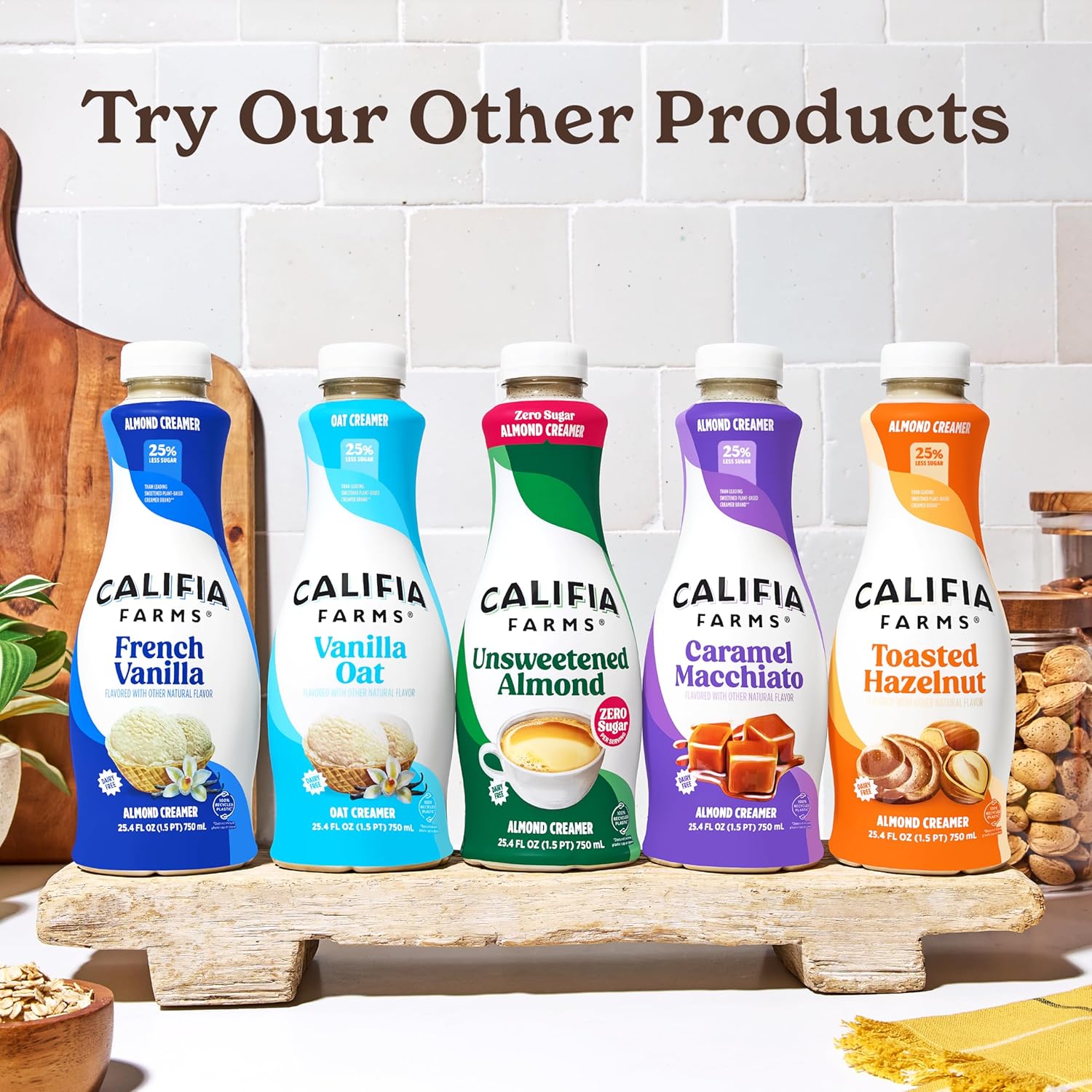 Califia Farms - French Vanilla Almond Milk Coffee Creamer, 25.4 Oz, Dairy Free, Plant Based, Vegan, Gluten Free, Non Gmo