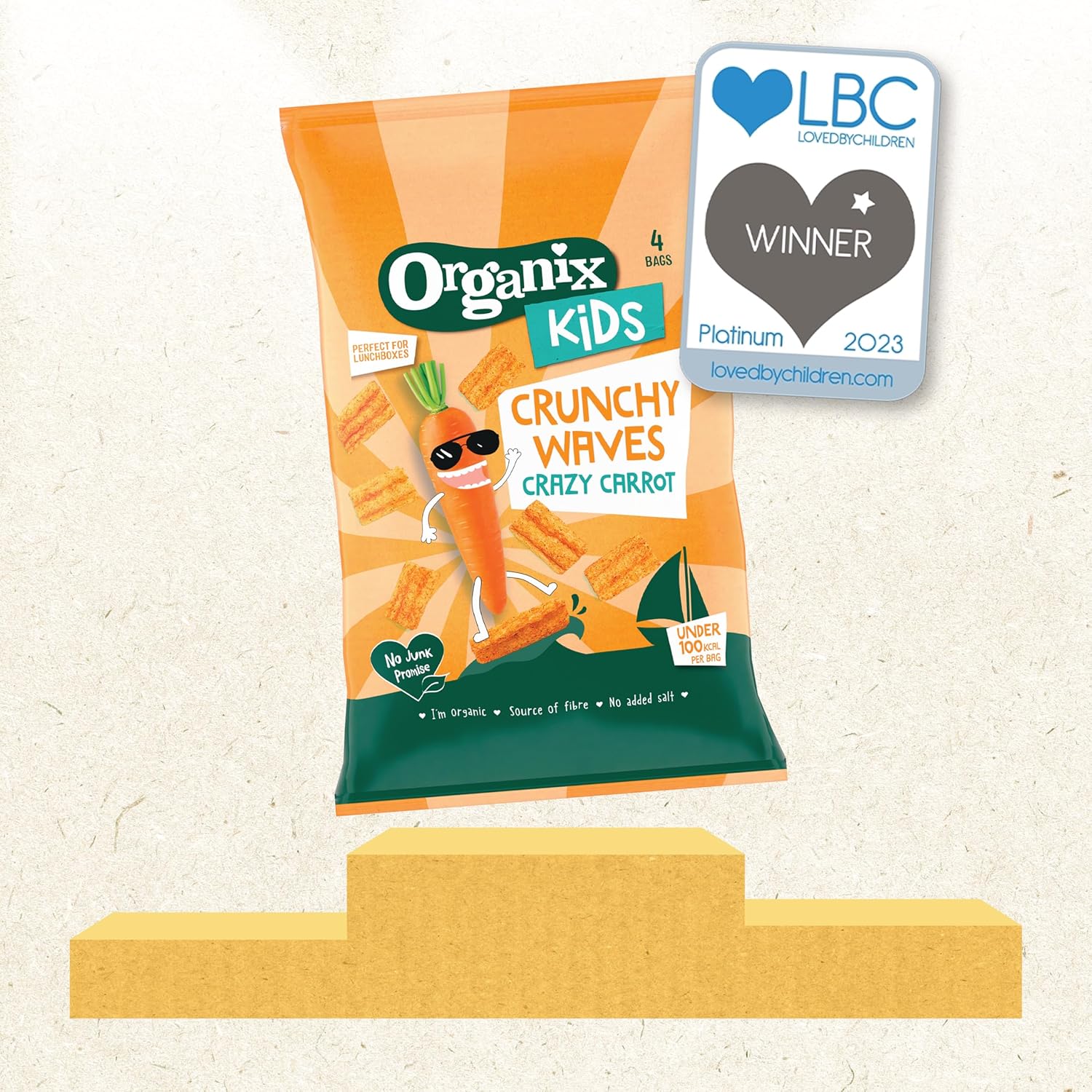Organix KIDS Crazy Carrot Crunchy Waves Snack 3+ years Multipack, 4 x 14 g Bags Per Pack (4 Packs Total) : Amazon.co.uk: Grocery