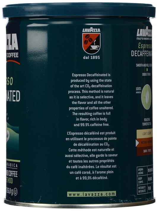 Lavazza Espresso Decaffeinated Ground Coffee, 8 Oz