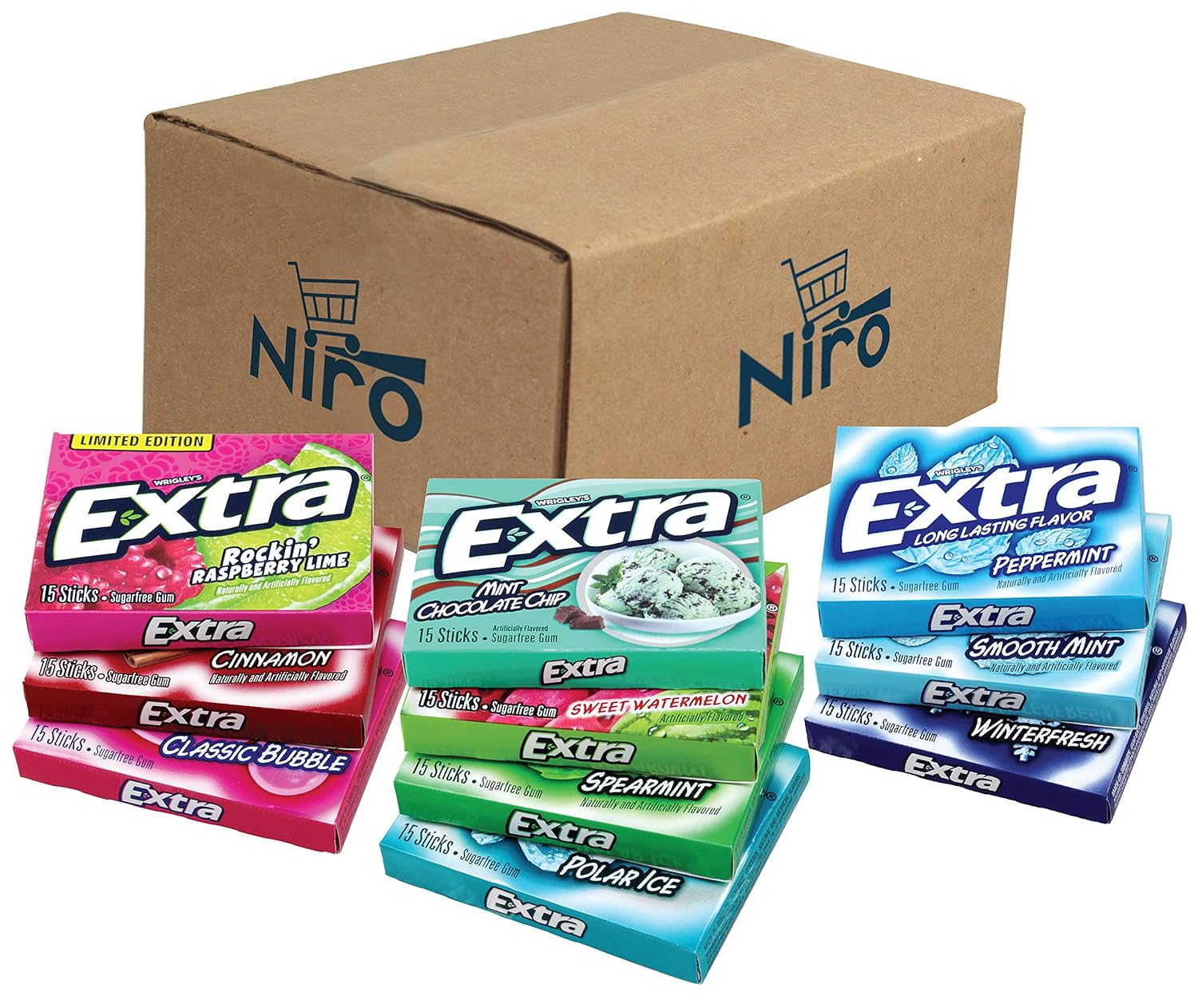 Niro Assortment | Extra Long Lasting Flavor Sampler Pack | Sugar-Free | Assorted Flavor (6 Pack) Receive 6 out of 10 flavors : Grocery & Gourmet Food