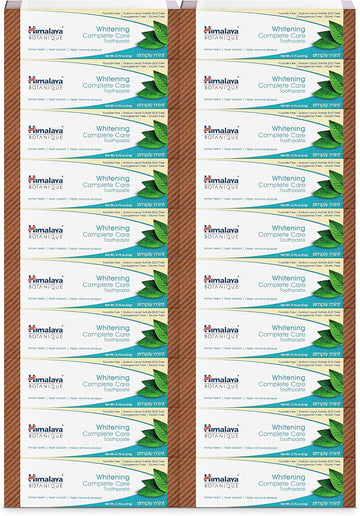 Himalaya Botanique Whitening Complete Care Toothpaste, 20 Pack Travel Size, Teeth Whitening, Fights Plaque, Fluoride Free, No Artificial Flavors, Sls Free, Simply Mint Flavor, Tsa Approved, 0.74 Oz