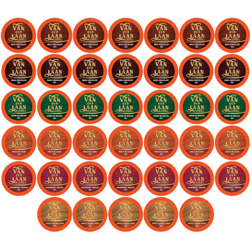 Van Der Laan Chocolate Hot Cocoa Pods, Gourmet Dutch Chocolate Assorted Variety Pack Compatible With K Cup Brewers Including 2.0, 40 Count