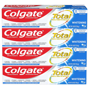 Colgate Total Whitening Toothpaste Gel - 4.8 Ounce (Pack Of 4)