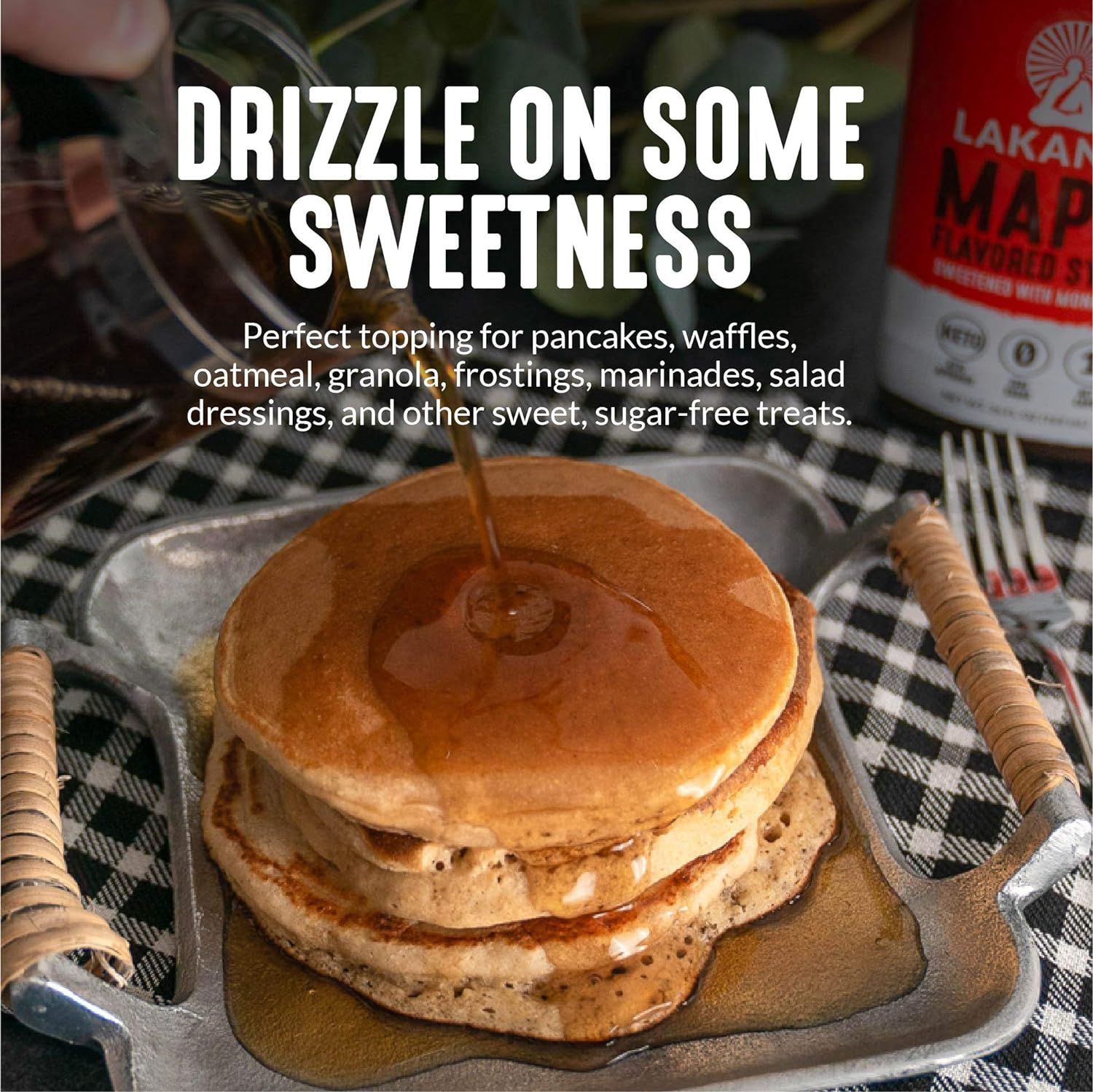 Lakanto Sugar Free Pancake Lovers Bundle - Pancake and Waffle Mix Plus Maple Syrup, Monk Fruit Sweetener with Erythritol, Breakfast of Champions