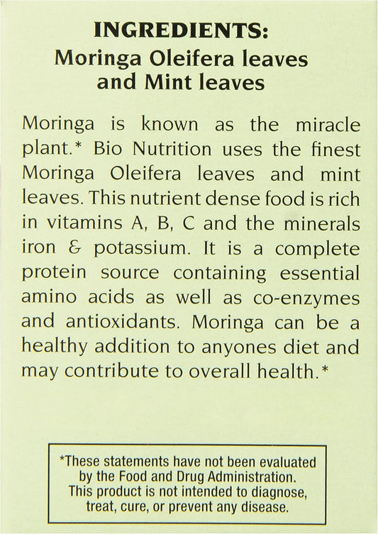 Bio Nutrition Mint Moringa Tea Bags, 2.1 Ounce