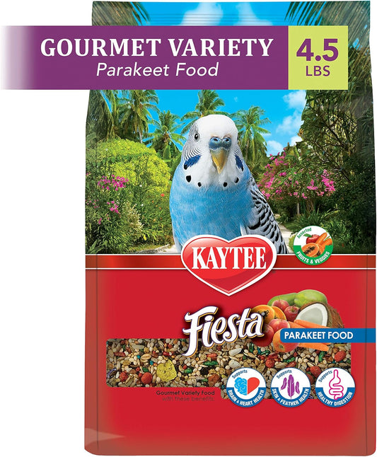 Kaytee Fiesta Parakeet Pet Bird Food, 4.5 Pound