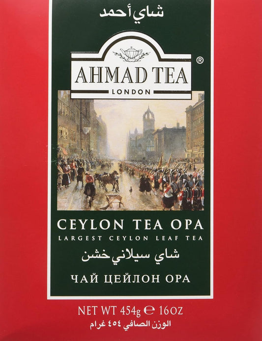 Ahmad Tea Black Tea, Ceylon Opa Loose Leaf, 454G - Caffeinated & Sugar-Free