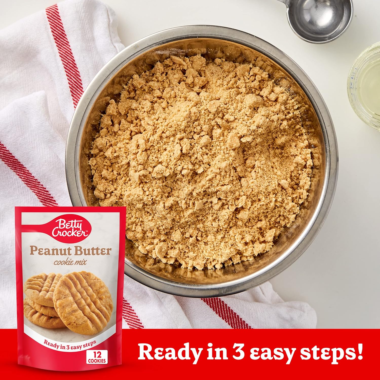 Betty Crocker Peanut Butter Cookie Mix, Makes Twelve (12) 2-Inch Cookies, 7.2 Oz