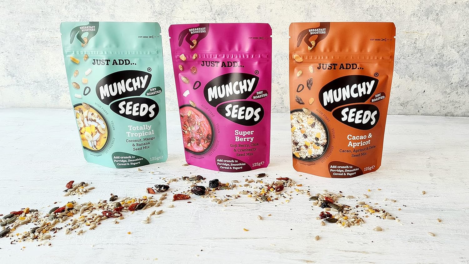 MUNCHY SEEDS Breakfast Booster SUPER BERRY 450g Breakfast Topper with Goji, Chia, Cranberry, Sunflower Seeds & Pumpkin Seeds. Sprinkle On Porridge, Fruit, Yoghurt Or Smoothie Vegan, Fibre Vitamin E : Amazon.co.uk: Grocery