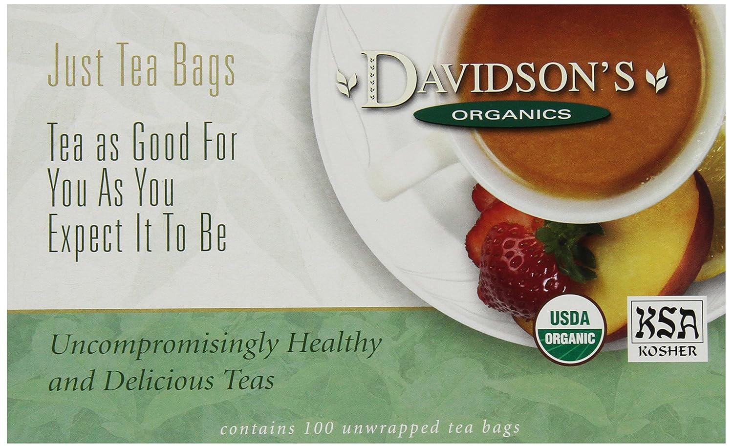 Davidson'S Organics, White Pomegranate, 100-Count Unwrapped Tea Bags