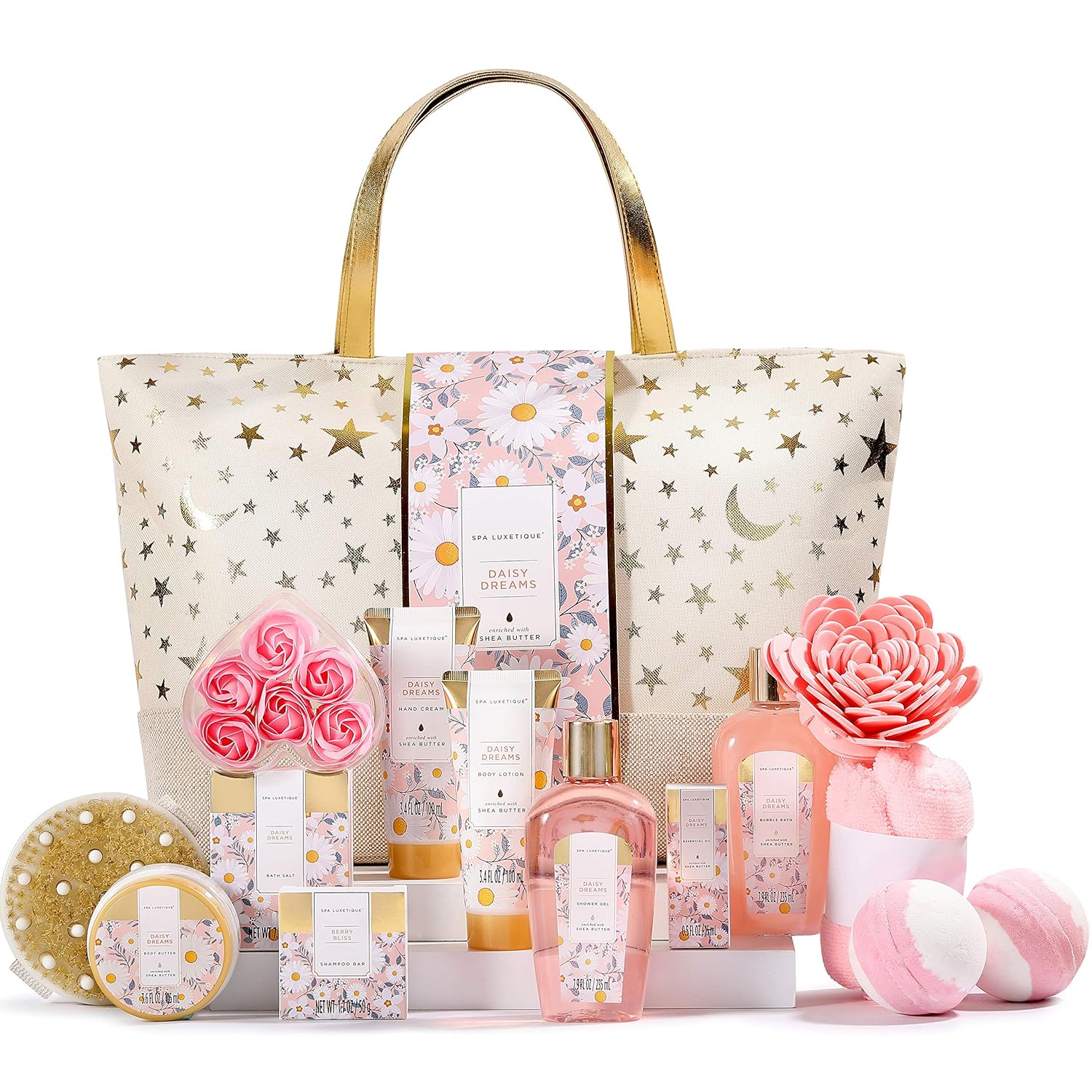 Spa Luxetique Spa Gift Baskets For Women - Gift Set For Women,15Pcs Luxury Relaxing Spa Kit With Bath Bombs, Birthday Gifts Body And Bath Set