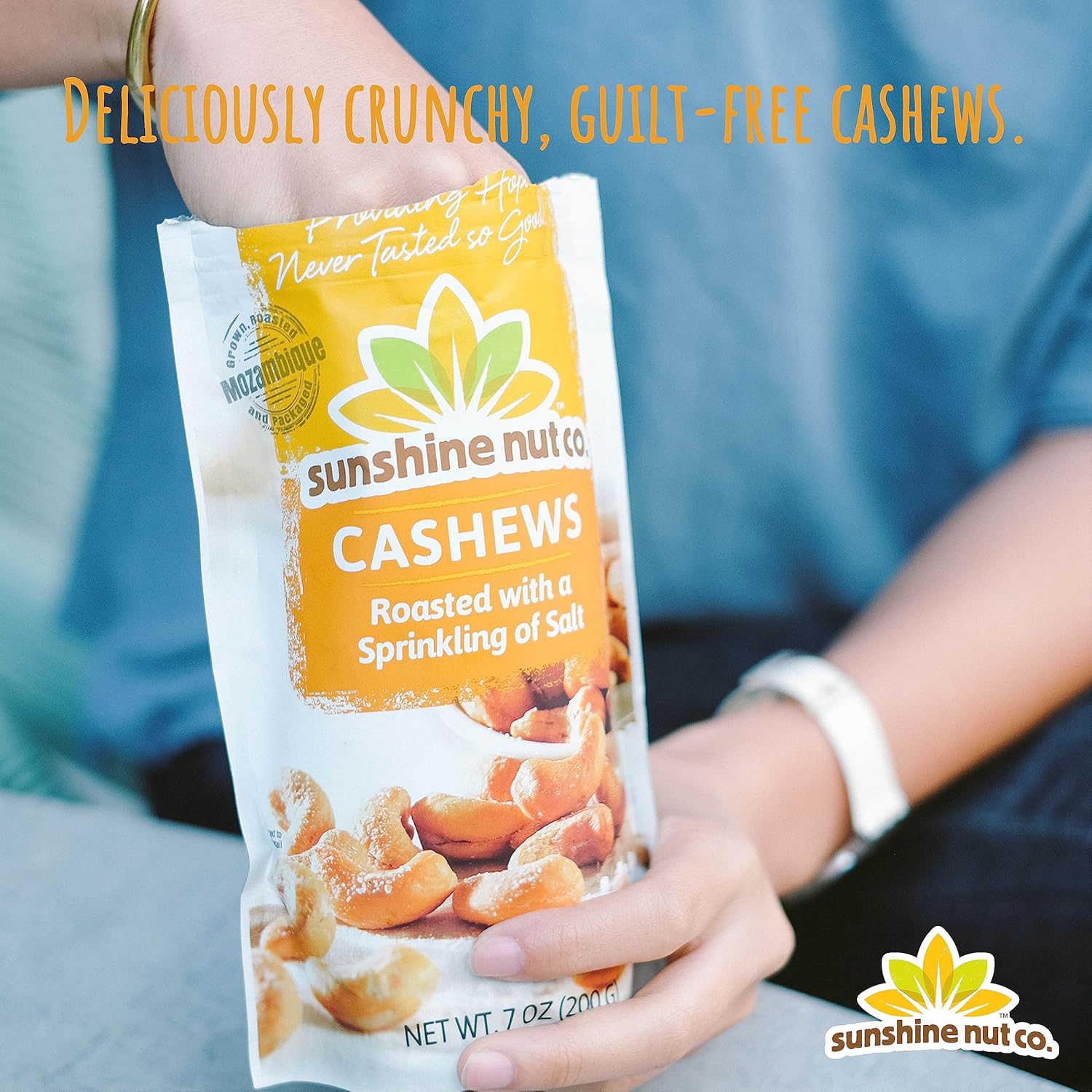 Sunshine Nut Company Whole Roasted Lightly Salted Cashews, Sprinkling Of Salt Flavor, 2 Pack, 7 Oz. Each, Gluten Free, Peanut Free And Vegan Individual Snack Packs For Kids And Adults, Gmo Free : Grocery & Gourmet Food