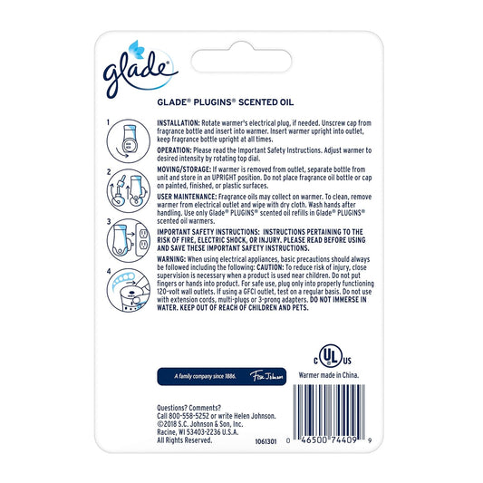 Glade PlugIns Air Freshener Warmer, Scented and Essential Oils for Home and Bathroom, 1 Count