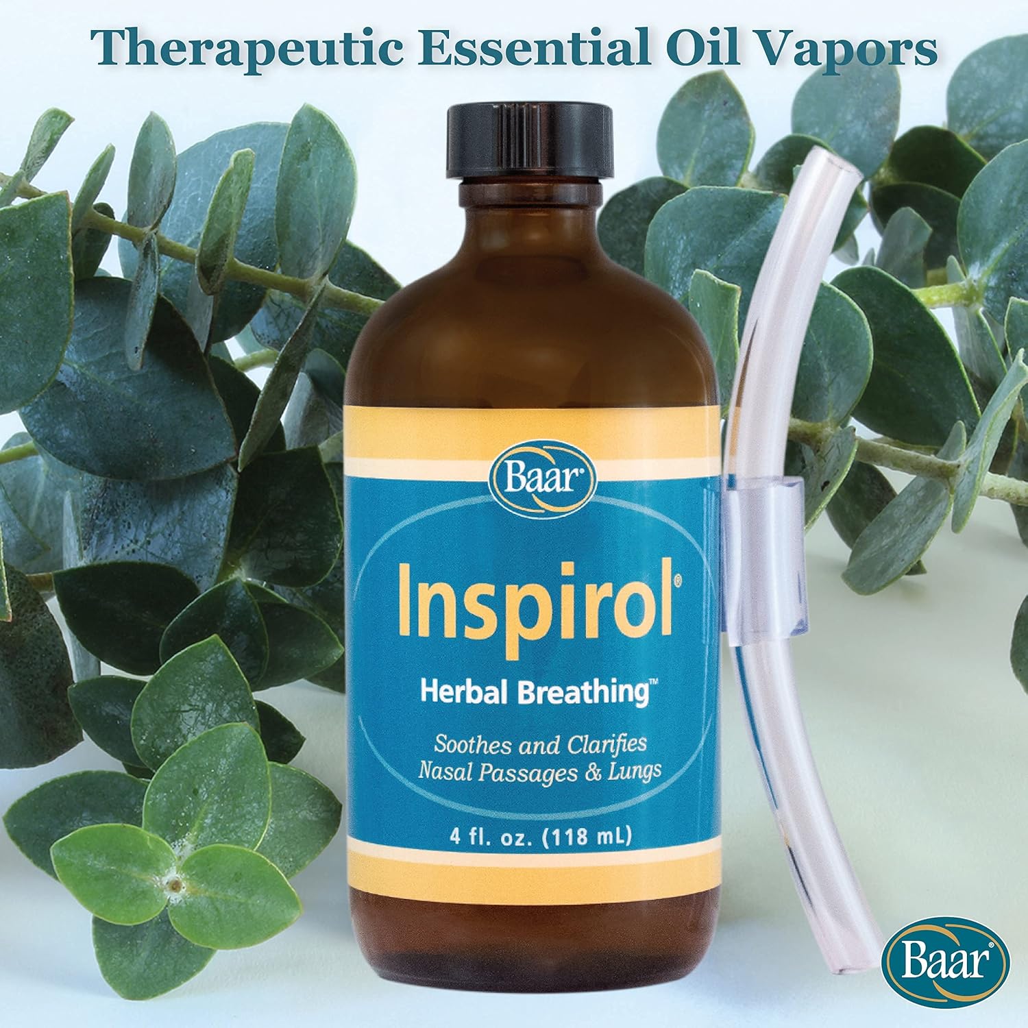 Baar Products - Inspirol Herbal Breathing - Aromatherapy Product - Herbal Antiseptic - Clears Congestion, Opens Sinuses, Alleviates Nasal Drip - Allergy Relief - Includes One Tube - 4 Oz : Health & Household