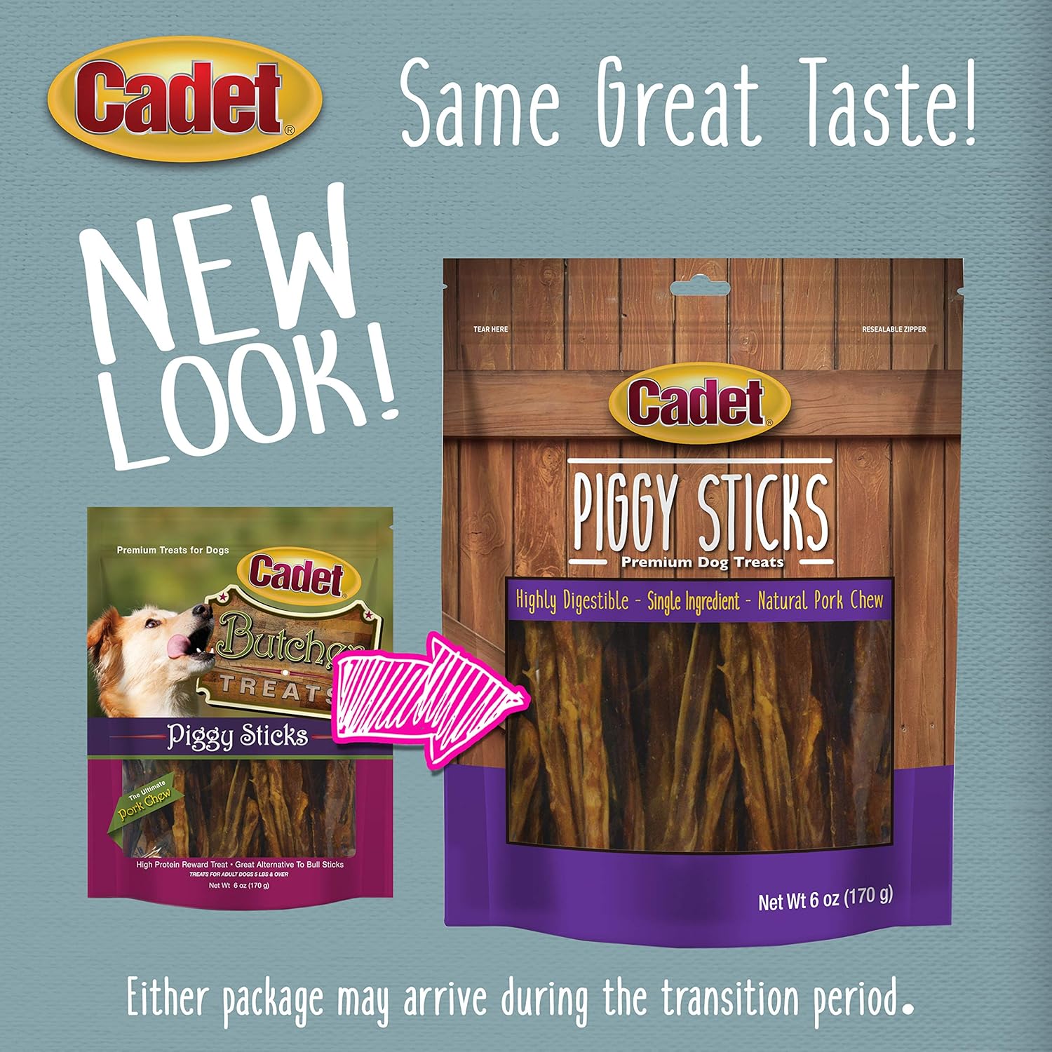 Cadet Butcher Treats Piggy Sticks for Dogs 6 oz : Pet Supplies