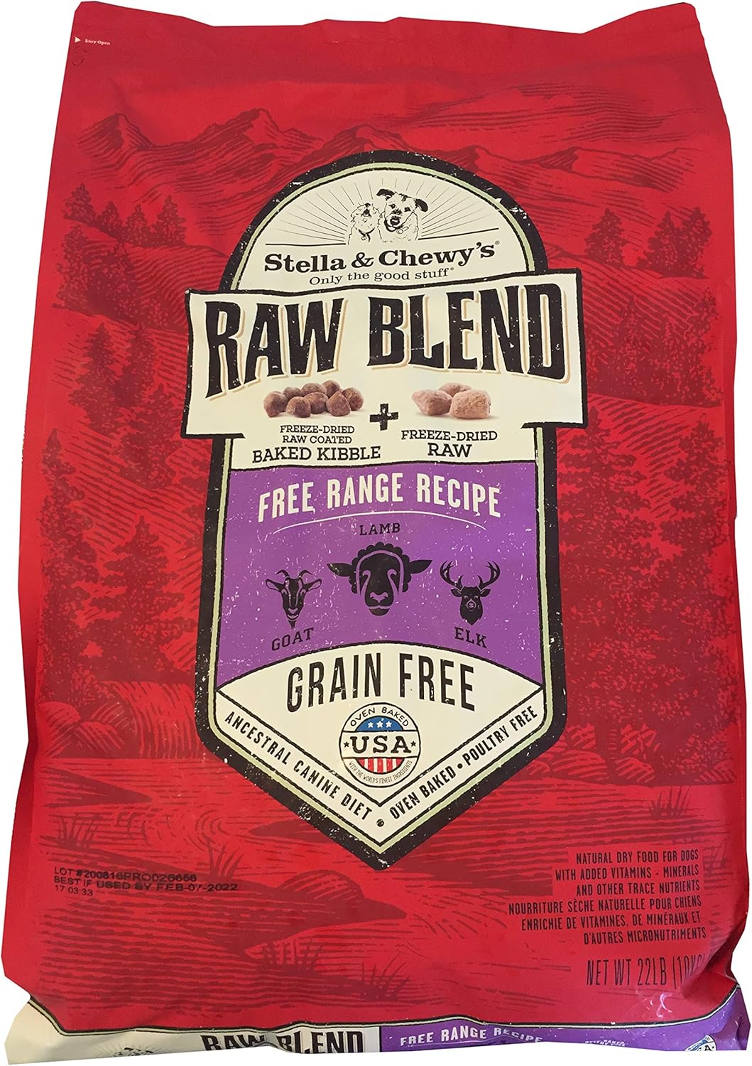 Stella & Chewy's, Raw Blend Free Range Recipe Dry Dog Food, 22 Pound : Pet Supplies