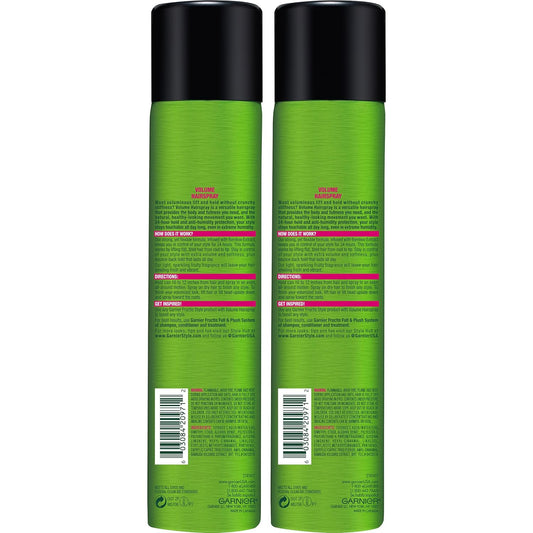 Garnier Fructis Style Volume Anti-Humidity Hairspray, 8.25 Oz, 2 Count, (Packaging May Vary)