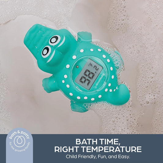 Dreambaby Floating Crocodile Bath Thermometer - Water Temperature Monitoring for Newborns, Infants, Toddlers - Rubber Croc Toy with Fahrenheit Display