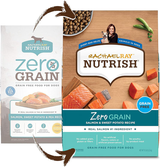 Rachael Ray Nutrish Zero Grain Dry Dog Food, Salmon & Sweet Potato Recipe, 11.5 Pound Bag