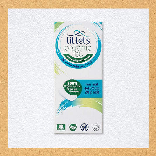 Lil-Lets Organic Cotton Ultra Thin Normal Panty Liners, Pack of 20 Panty Liners