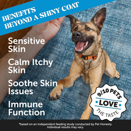Pet Honesty Omega Skinhealth Chews For Dogs, Salmon Oil, Omega 3 Fish Oil, Krill, Spirulina, Omega-3, Alaskan Salmon Oil, Healthy Skin & Coat, Itchy Skin, Dog Allergies, May Reduce Shedding (90 Count)