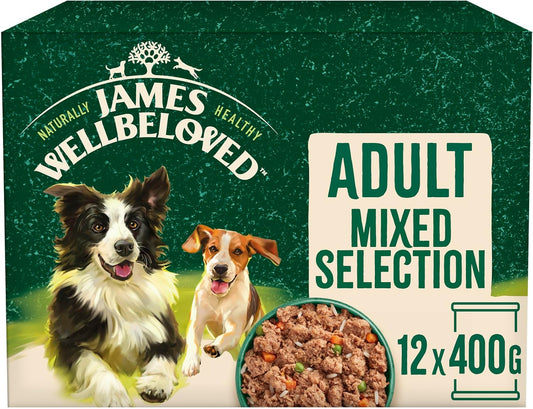 James Wellbeloved Adult Turkey, Lamb and Chicken in Loaf 12 Cans, Hypoallergenic Wet Dog Food, Pack of 1 (12 x 400 g)?432570