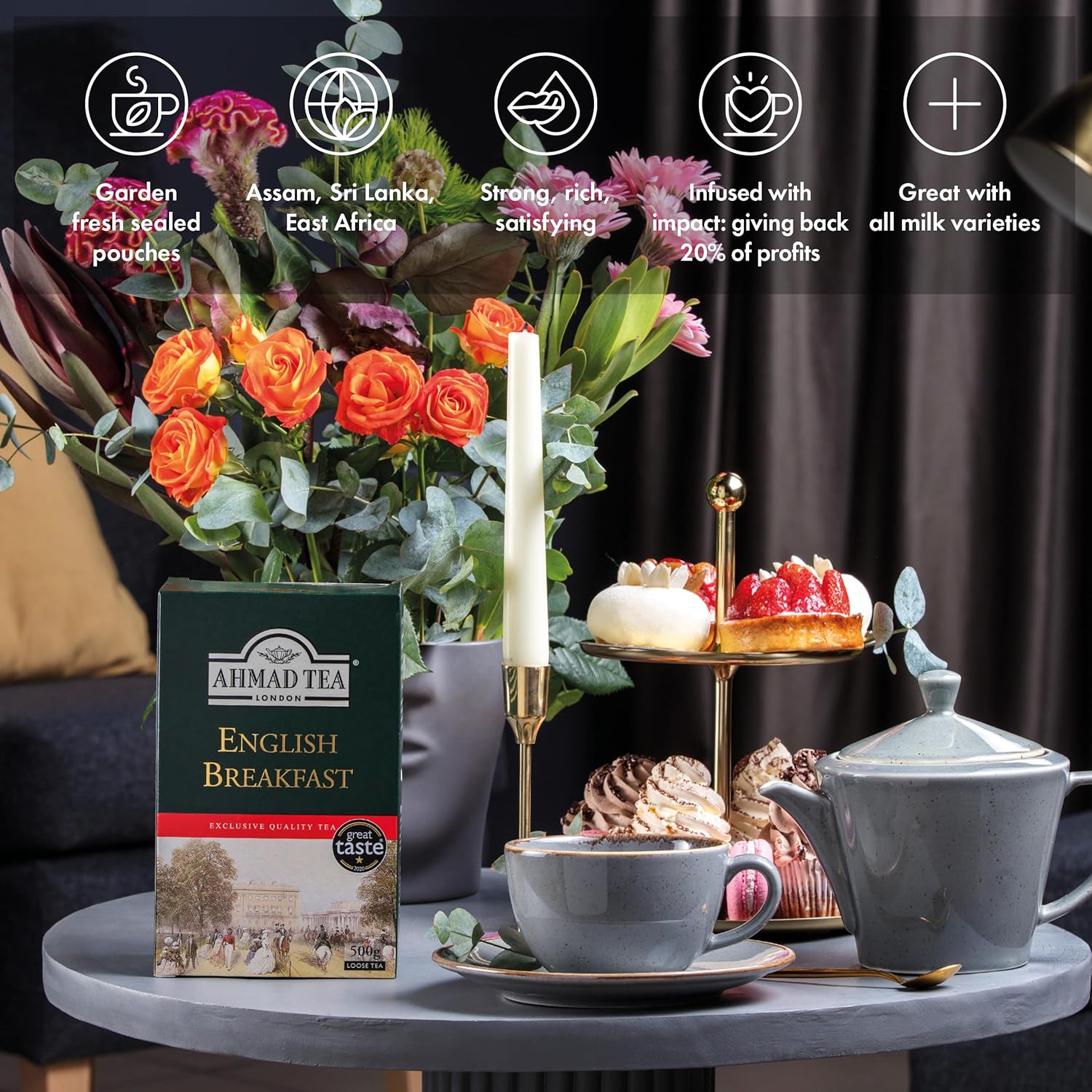 Ahmad Tea English Breakfast Loose Tea, 500G