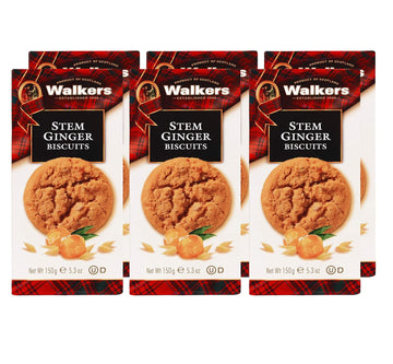 Walker'S Shortbread Stem Ginger Biscuits, Scottish Cookies, 5.3 Oz (Pack Of 6)