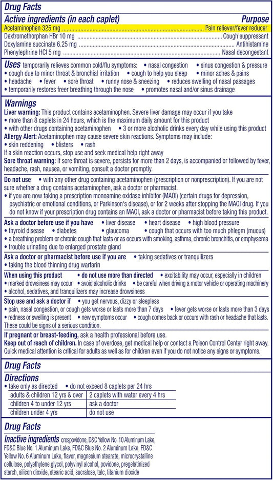 Nyquil Severe With Vicks Vapocool Cough, Cold & Flu Relief, 24 Caplets - Sore Throat, Fever, And Congestion Relief (Packaging May Vary)