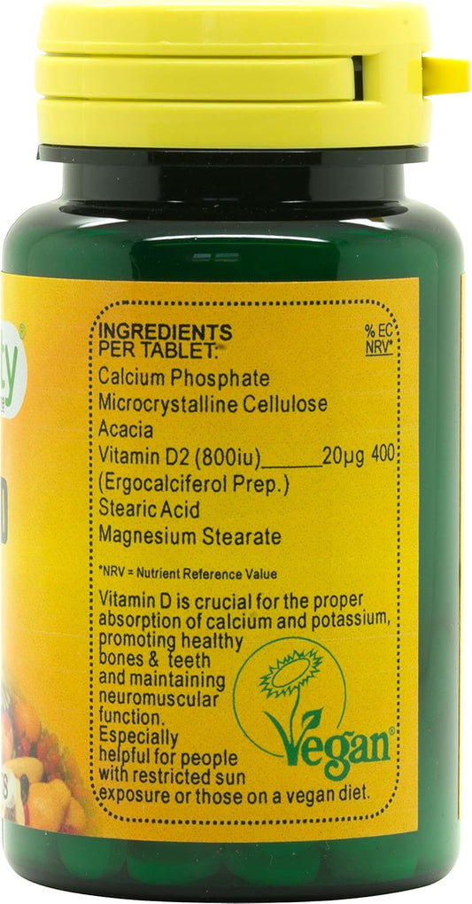 Vitamin D2 800Iu : Vitamin D General Health & Joint Supplement : 90 Tablets