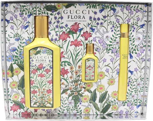 Gucci Flora Gorgeous Orchid Eau De Parfum 100 Ml + Eau De Parfum 10 Ml + Eau De Parfum Mini 5 Ml