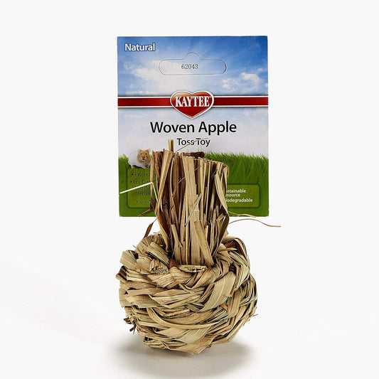 Kaytee Natural Woven Apple Toss Toy 2 Inches X 2.5 Inches X 5.5 Inches