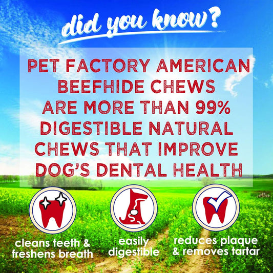 Pet Factory American Beefhide 3" Donuts Dog Chew Treats - Chicken Flavor, 8 Count/1 Pack