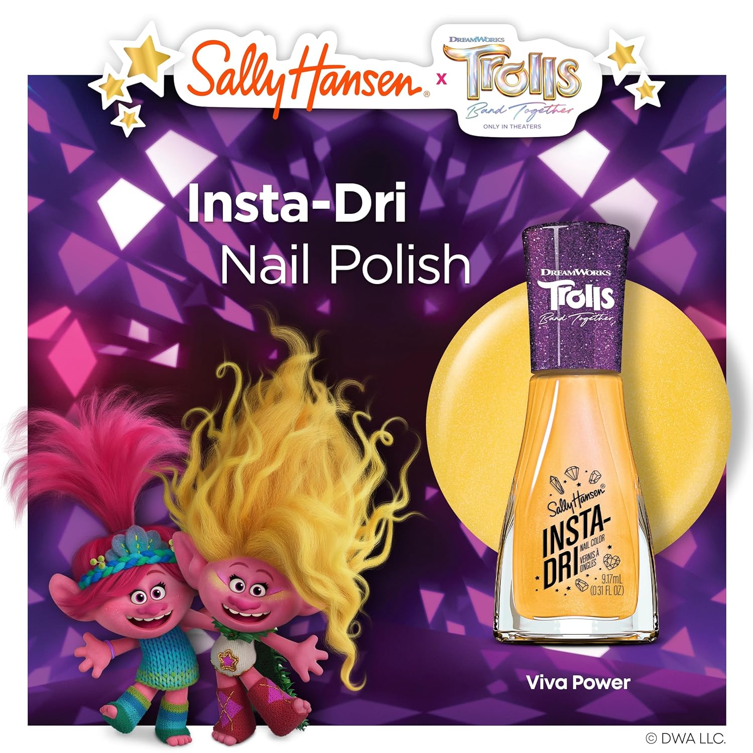 Sally Hansen Insta-Dri x Trolls Nail Polish Collection - Viva Power - 0.31 fl oz : Beauty & Personal Care