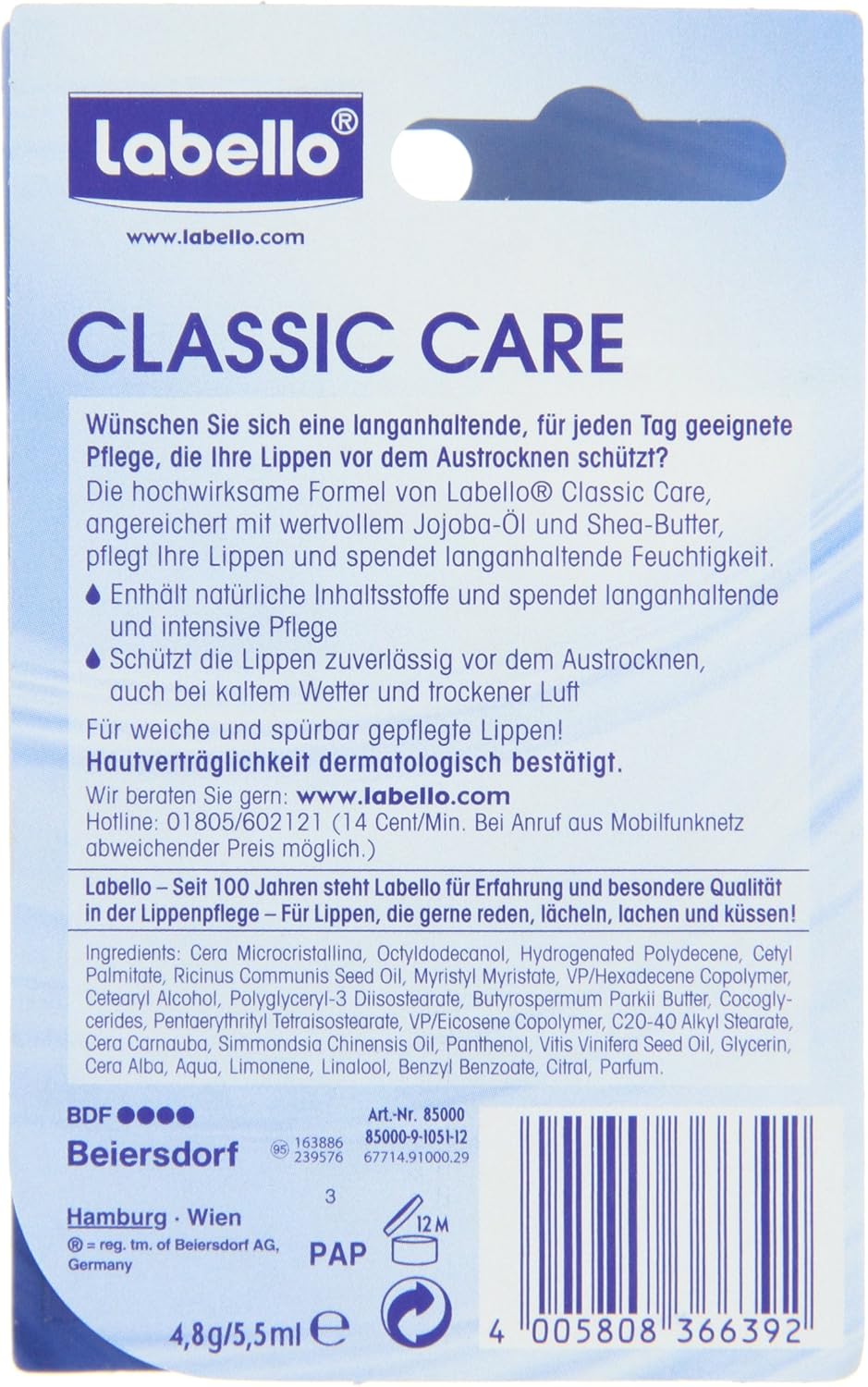 Labello Classic Care Lip Care 4.8 G