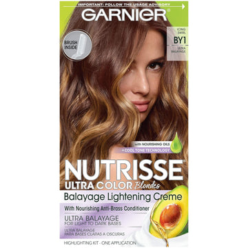 Garnier Hair Color Nutrisse Ultra Color Nourishing Creme, By1 Ultra Balayage (Icing Swirl) Blonde Permanent Hair Dye, 1 Count (Packaging May Vary)