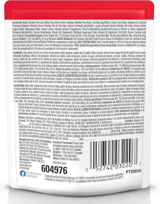Hill'S Science Diet Adult 1-6, Adult 1-6 Premium Nutrition, Wet Cat Food, Chicken Stew, 2.8 Oz Pouch, Case Of 24