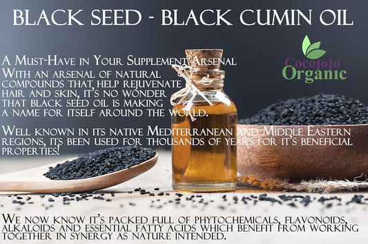 cocojojo Black Cumin Oil - Black Seed Oil - Kalonji Oil Cold Pressed 1 GALLON Pure Natural Seed Oil Hair Beard Face Lips Pain Premium Grade