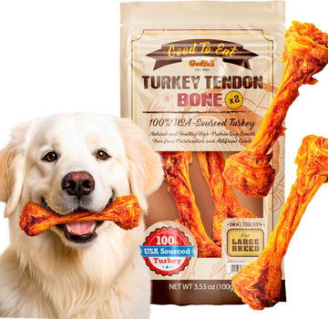 Gootoe Turkey Tendon Dog Treats – 100% USA-Sourced, Natural Snack, Premium Training Chews, Hypoallergenic, Reseal Value Bags, Size for Large Dogs, Bone (Large) 2 Unit/Pack