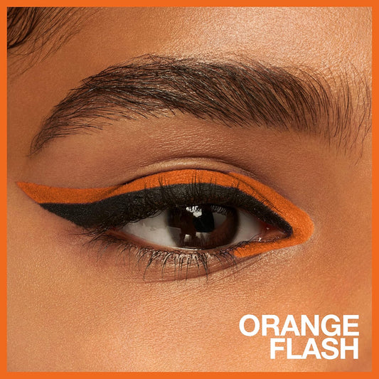 Maybelline New York Tattoo Studio Long-Lasting Sharpenable Eyeliner Pencil, Glide On Smooth Gel Pigments With 36 Hour Wear, Waterproof Orange Flash 0.04 Oz