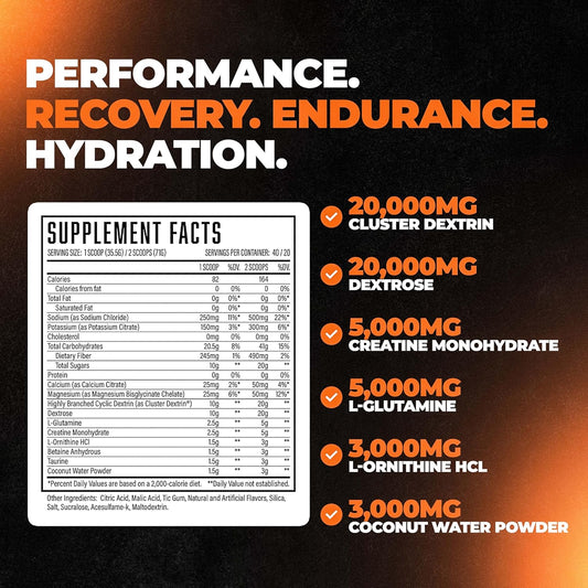 Formula Xii Intra Workout Carbs & Post Workout Recovery Powder, Rapidly Absorbed Instant Energy, Boost Exercise Performance, Strength, Endurance & Hydration, 12 Science-Backed Ingredients (Peach)