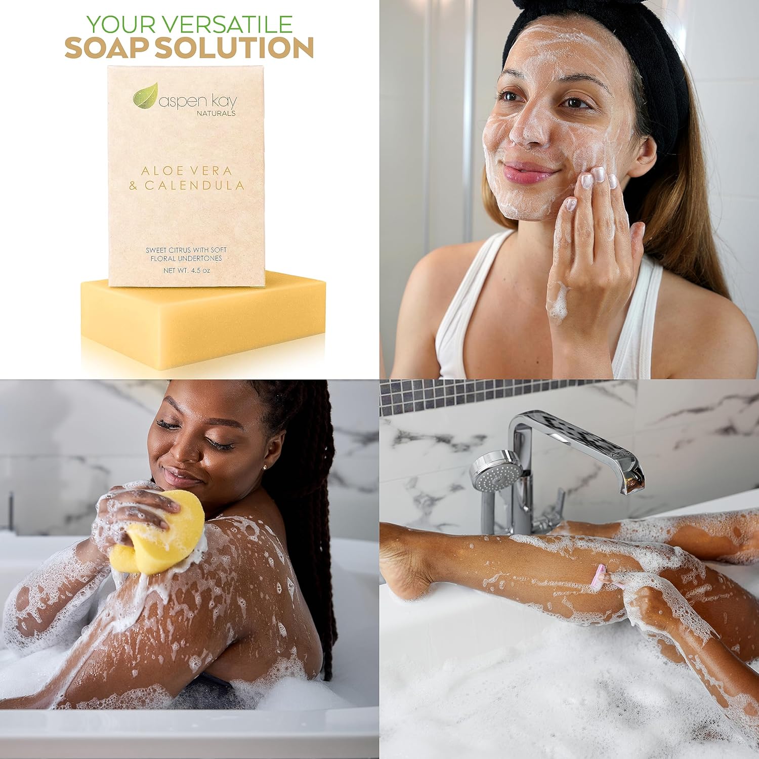 Aspen Kay Naturals Soap Bars (1, Aloe Vera & Calendula) : Beauty & Personal Care