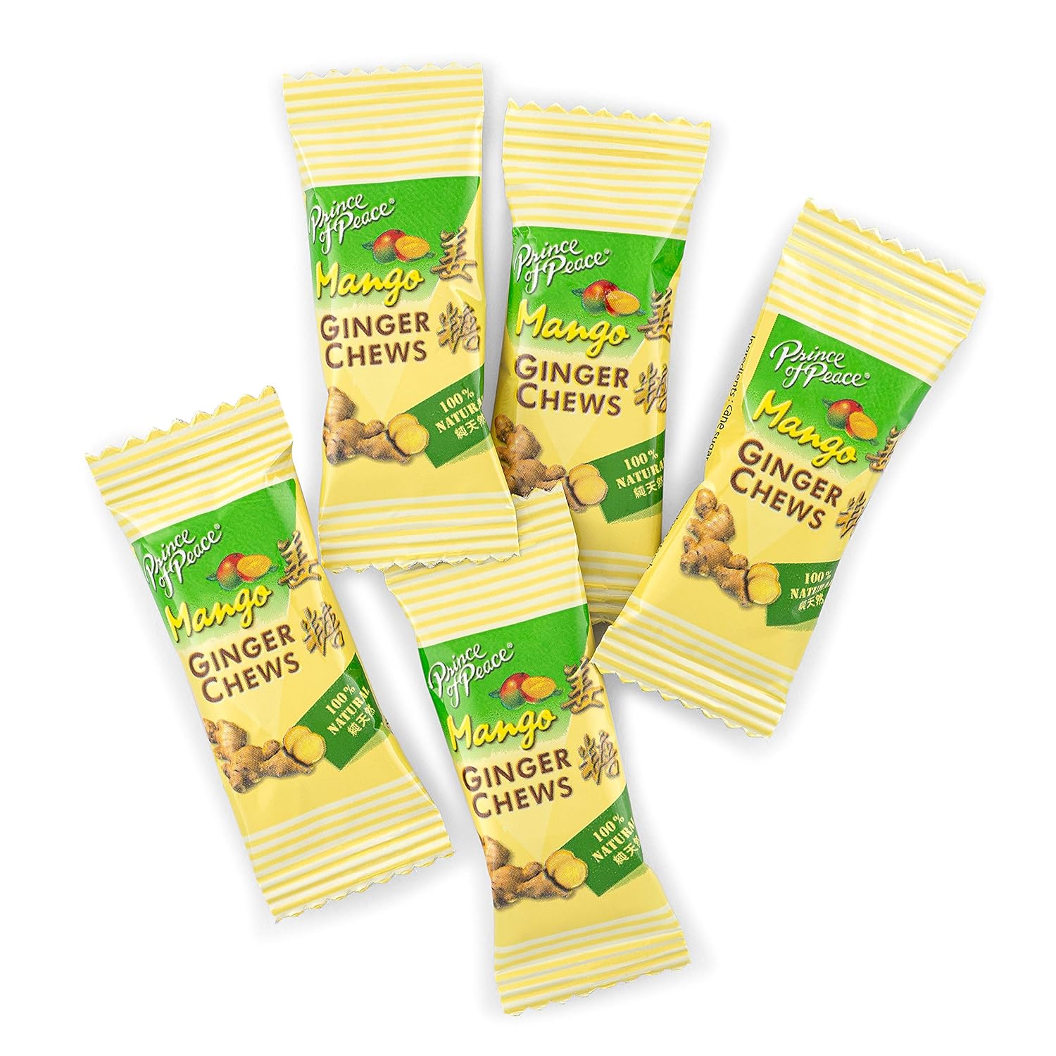 Prince Of Peace Ginger Chews With Mango, 1 Lb. – Candied Ginger – Mango Candy – Mango Ginger Chews – Natural Candy