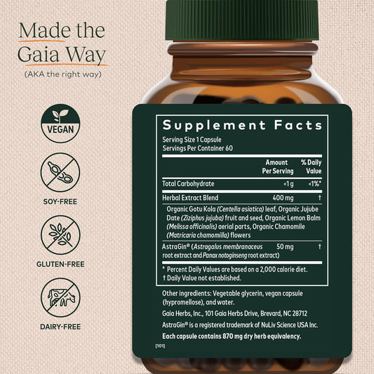 Gaia Herbs Gut Revival - Herbal Digestive Supplement To Support Gut Health - Made With Astragalus, Gotu Kola, Jujube & More - Free From Dairy, Soy & Gluten - 60 Vegan Capsules (60 Servings)