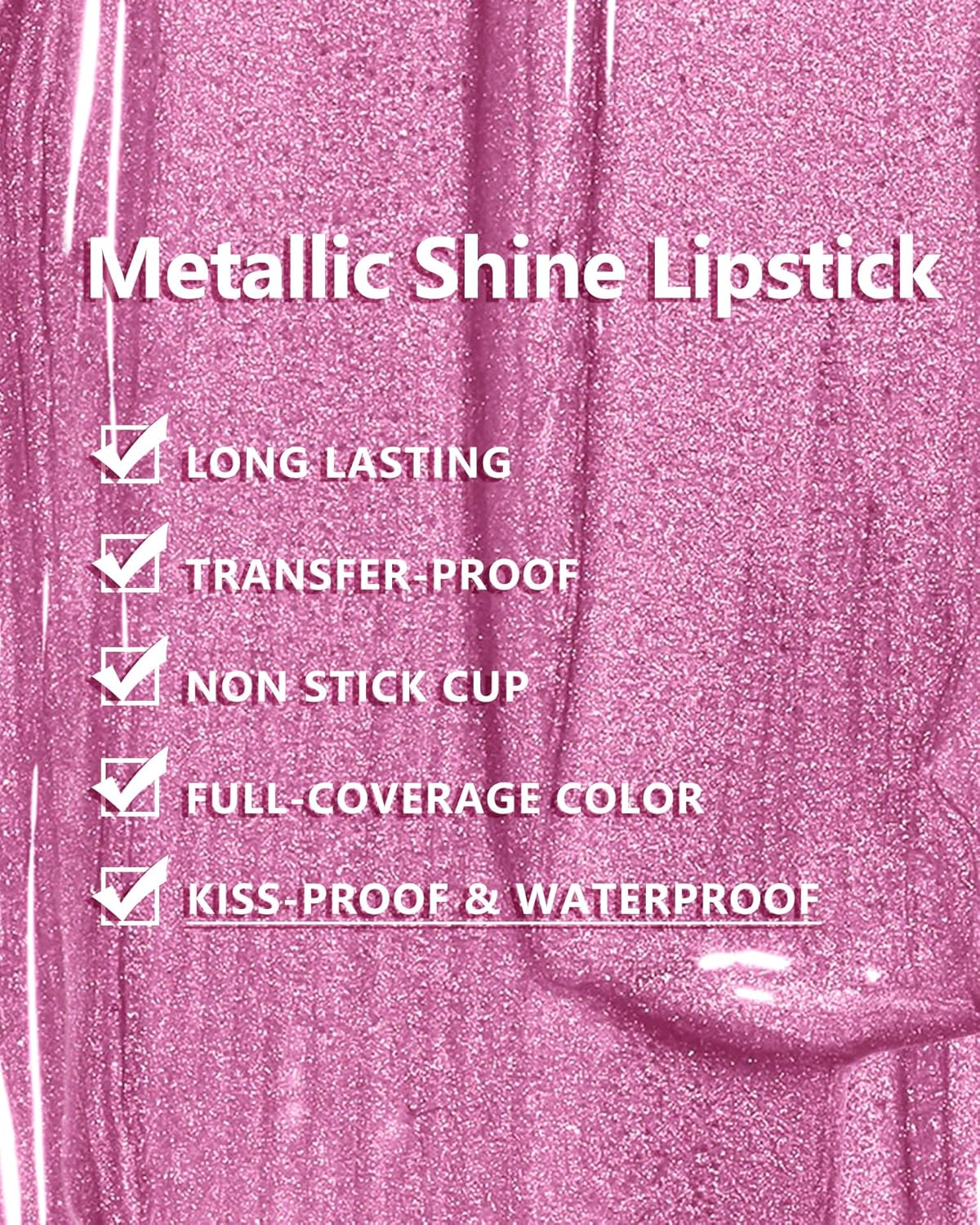 Maki Yika Pink Lipstick For Women Metallic Lipsticks Glitter Long Lasting Lipstick No Smudge No Transfer Liquid Lip Gloss (Br012 Paradise) : Beauty & Personal Care