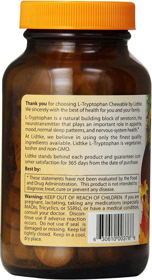 Lidtke Technologies L-Tryptophan Chewable Tablets, 60 Count