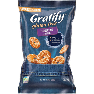 Gratify Pretzel Gf Thin Sesame 10.5Oz