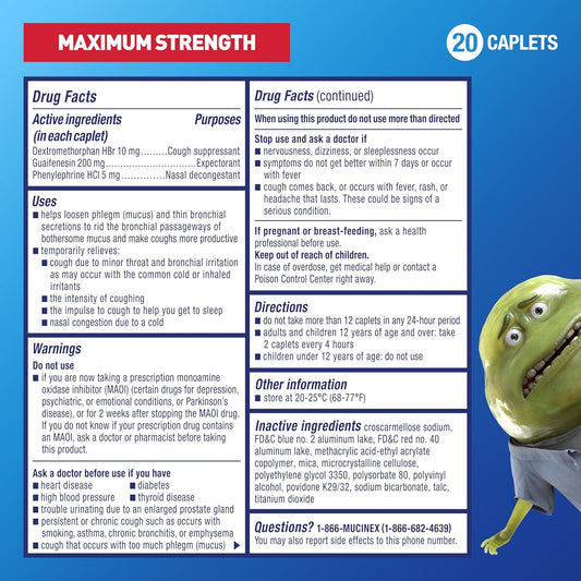 Mucinex Fast-Max Severe Congestion & Cough Caplets, 20 Count